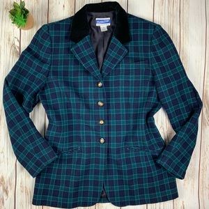 Pendleton | Vintage Tartan Plaid Wool Navy Blazer